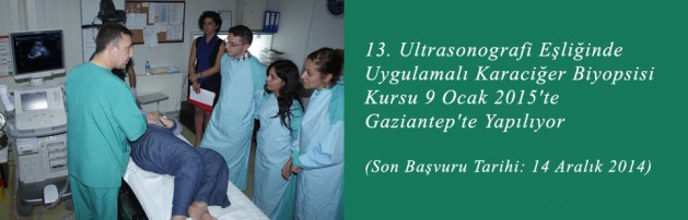 13 Ultrasonografi Eşliğinde Uygulamalı Karaciğer Biyopsisi Kursu 9 Ocak 2015′te Gaziantep'te Yapılıyor